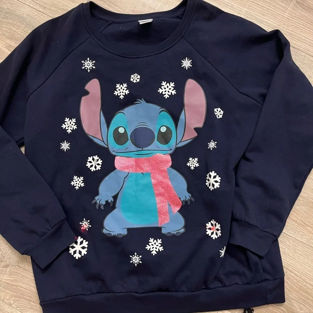 Disney Stitch Light Up Sweatshirt Large - Picture 2 of 7